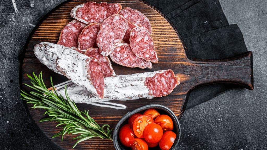 Tabla de fuet cortado